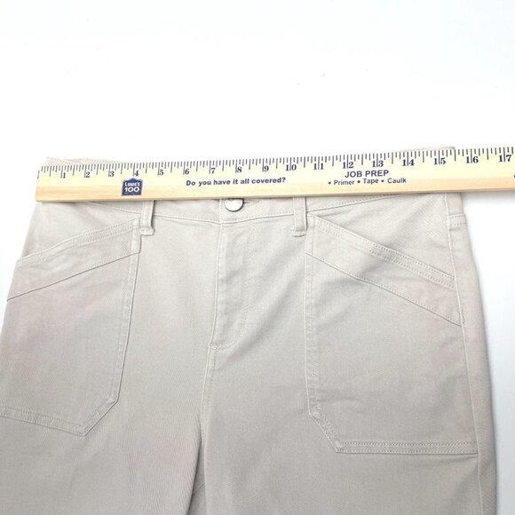 LOGO by Lori Goldstein Tan Boyfriend Jeans Straight Leg Patch Pockets size 6P - Picture 3 of 10